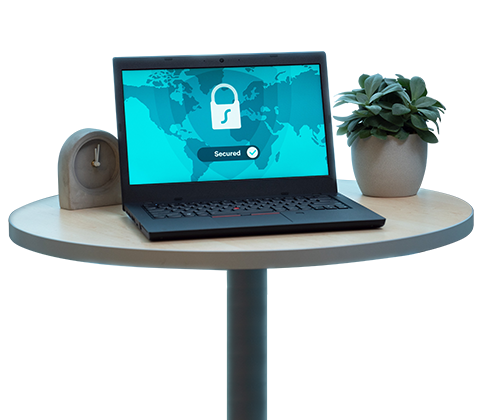 A digitally encrypted laptop